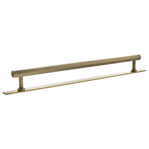 Millhouse Brass Pennington Hexagonal T-Bar Cabinet Pull Handle on Backplate 320mm by Atlantic Hardware