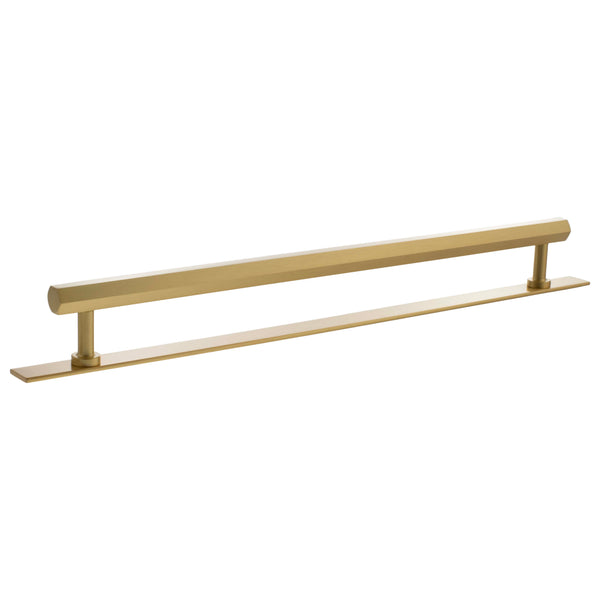 Millhouse Brass Pennington Hexagonal T-Bar Cabinet Pull Handle on Backplate 320mm by Atlantic Hardware
