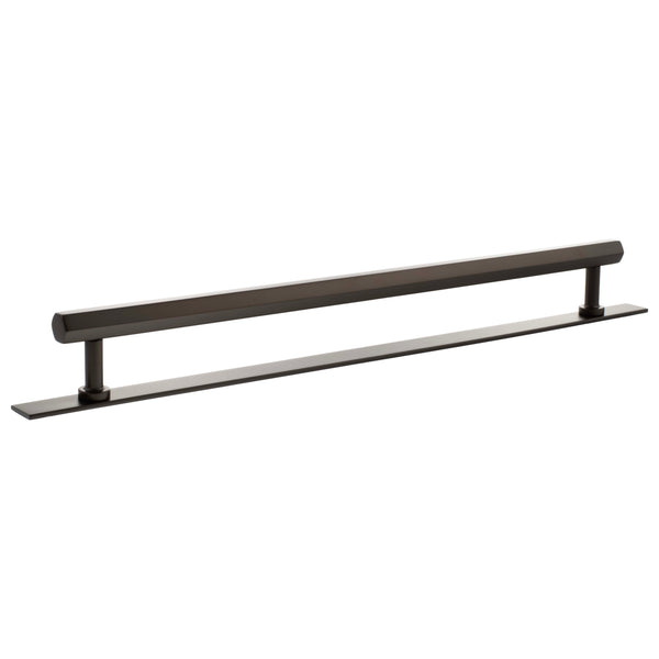 Millhouse Brass Pennington Hexagonal T-Bar Cabinet Pull Handle on Backplate 320mm by Atlantic Hardware