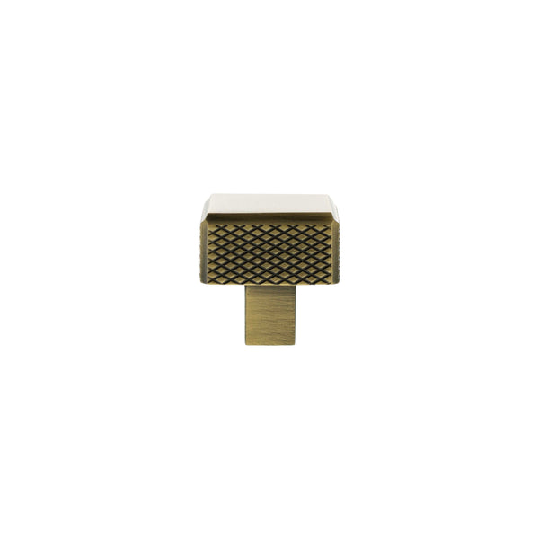 Millhouse Brass Eiffel Knurled Square Cabinet Knob Handle by Atlantic Hardware
