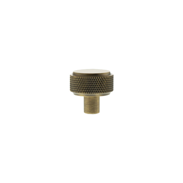 Millhouse Brass Eiffel Knurled Round Cabinet Knob Handle by Atlantic Hardware