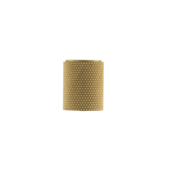 Millhouse Brass Watson Cylinder Knurled Cabinet Knob on Concealed Fix by Atlantic Hardware