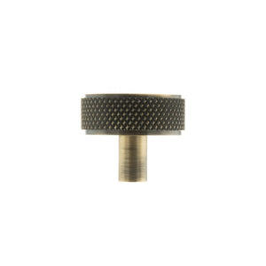 Millhouse Brass Hargreaves Disc Knurled Cabinet Knob on Concealed Fix by Atlantic Hardware