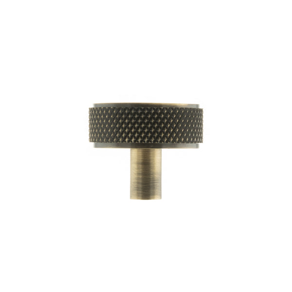 Millhouse Brass Hargreaves Disc Knurled Cabinet Knob on Concealed Fix by Atlantic Hardware