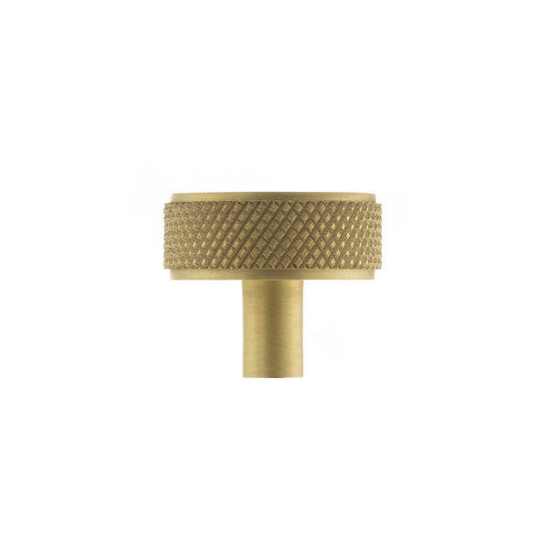 Millhouse Brass Hargreaves Disc Knurled Cabinet Knob on Concealed Fix by Atlantic Hardware