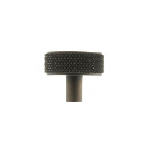 Millhouse Brass Hargreaves Disc Knurled Cabinet Knob on Concealed Fix by Atlantic Hardware
