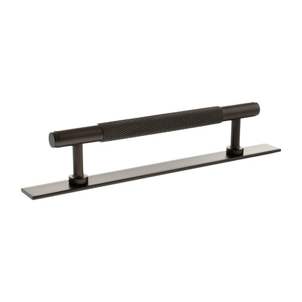 Millhouse Brass Eiffel Knurled T-Bar Cabinet Pull Handle on Backplate 128mm by Atlantic Hardware