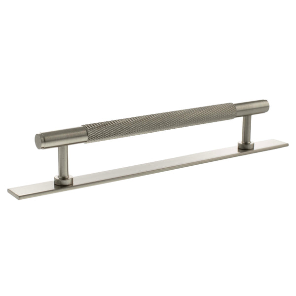 Millhouse Brass Eiffel Knurled T-Bar Cabinet Pull Handle on Backplate 160mm by Atlantic Hardware