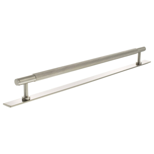 Millhouse Brass Eiffel Knurled T-Bar Cabinet Pull Handle on Backplate 320mm by Atlantic Hardware