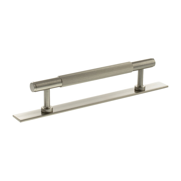 Millhouse Brass Battersea Linear T-Bar Cabinet Pull Handle on Backplate 128mm by Atlantic Hardware