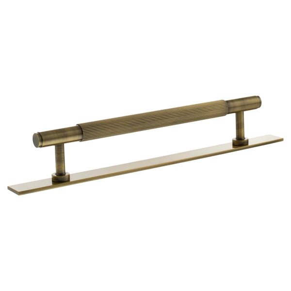 Millhouse Brass Battersea Linear T-Bar Cabinet Pull Handle on Backplate 160mm by Atlantic Hardware