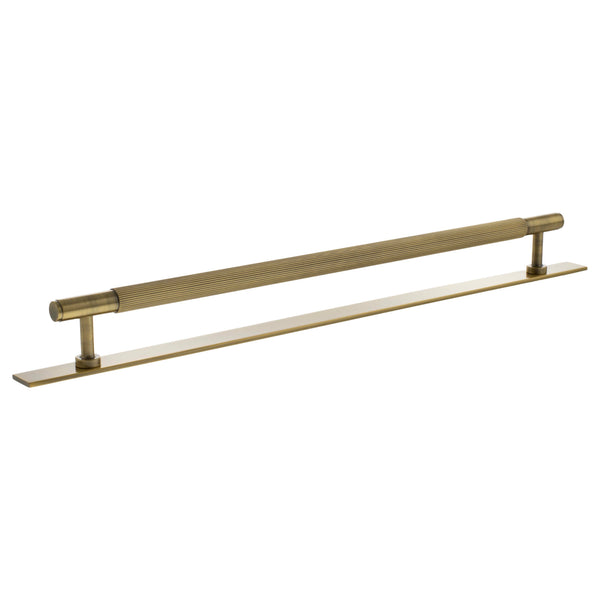 Millhouse Brass Battersea Linear T-Bar Cabinet Pull Handle on Backplate 320mm by Atlantic Hardware