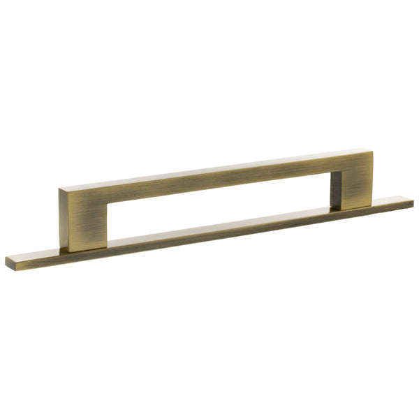 Millhouse Brass Empire Slim Cabinet Pull Handle on Backplate 160mm by Atlantic Hardware