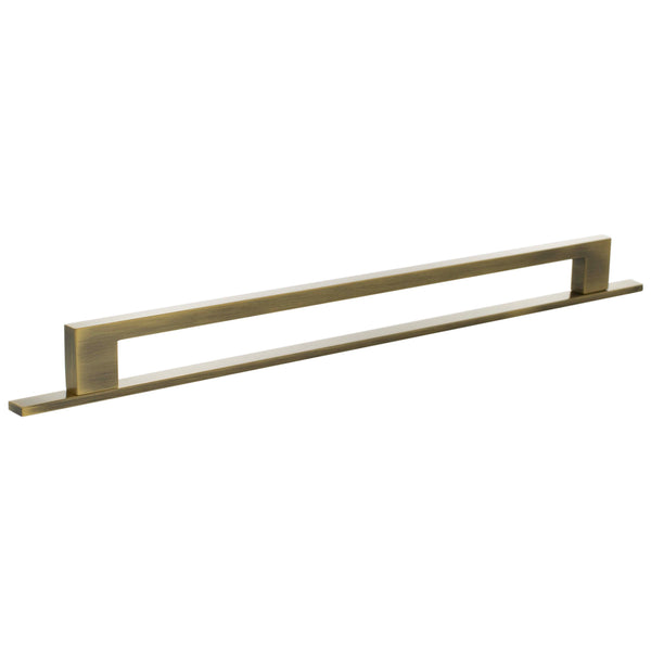 Millhouse Brass Empire Slim Cabinet Pull Handle on Backplate 320mm by Atlantic Hardware