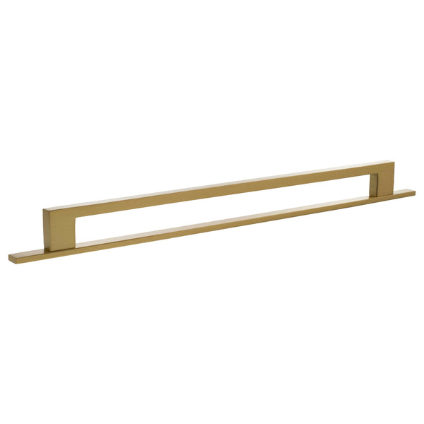 Millhouse Brass Empire Slim Cabinet Pull Handle on Backplate 320mm by Atlantic Hardware