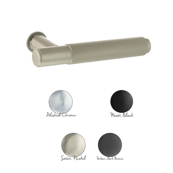 Millhouse Brass Crompton Lever Door Handle on Concealed Round Rose - additional image