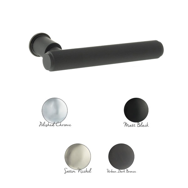 Millhouse Brass Stephenson Lever Door Handle on Concealed Round Rose by Atlantic Hardware