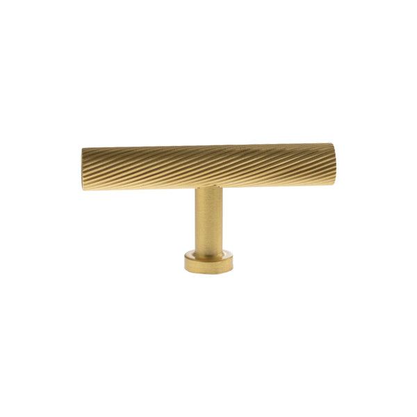 Millhouse Brass Paddington Spiral T-Bar Cabinet Knob Handle by Atlantic Hardware