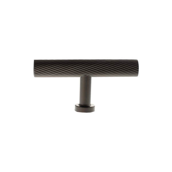 Millhouse Brass Paddington Spiral T-Bar Cabinet Knob Handle by Atlantic Hardware