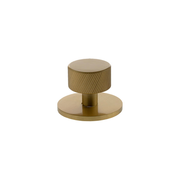 Millhouse Brass Paddington Spiral Round Cabinet Knob Handle on Backplate by Atlantic Hardware