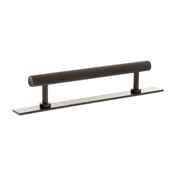 Millhouse Brass Paddington Spiral T-Bar Cabinet Pull Handle on Backplate 128mm by Atlantic Hardware