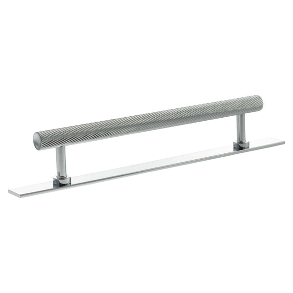 Millhouse Brass Paddington Spiral T-Bar Cabinet Pull Handle on Backplate 160mm by Atlantic Hardware