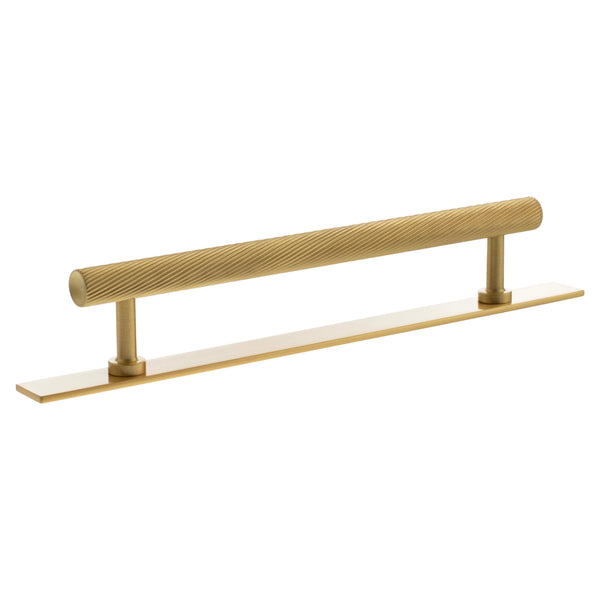 Millhouse Brass Paddington Spiral T-Bar Cabinet Pull Handle on Backplate 160mm by Atlantic Hardware
