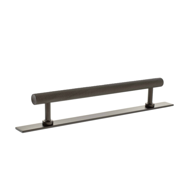 Millhouse Brass Paddington Spiral T-Bar Cabinet Pull Handle on Backplate 160mm by Atlantic Hardware