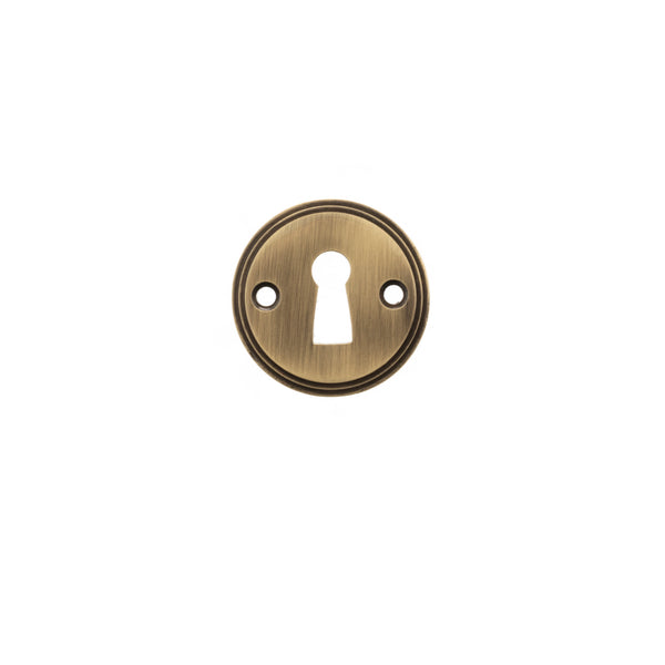 Millhouse Brass Solid Brass Open Key Hole Escutcheons by Atlantic Hardware