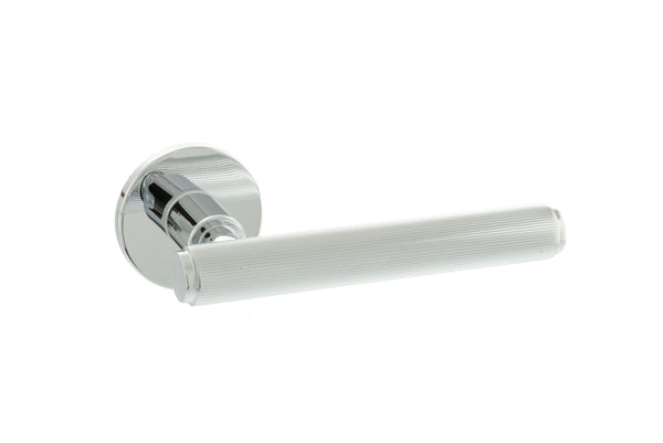 Millhouse Brass Stephenson Knurled Lever Door Handle on 5mm Slimline Round Rose by Atlantic Hardware