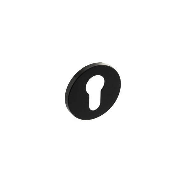 Millhouse Brass Euro Escutcheons on 5mm Slimline Round Rose by Atlantic Hardware