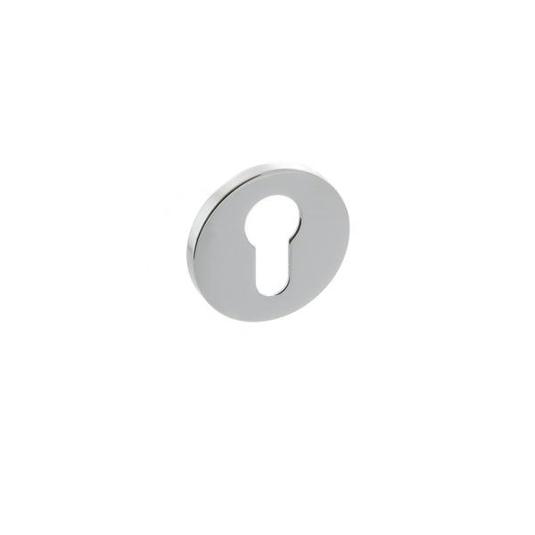 Millhouse Brass Euro Escutcheons on 5mm Slimline Round Rose by Atlantic Hardware