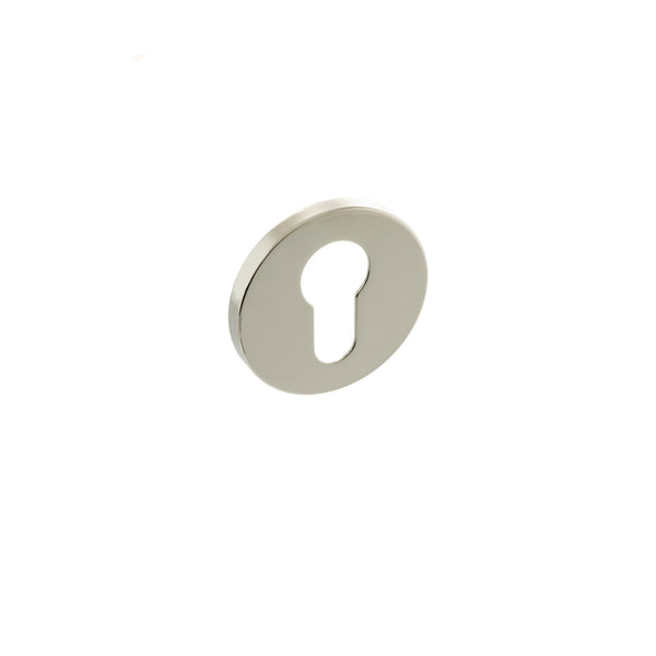 Millhouse Brass Euro Escutcheons on 5mm Slimline Round Rose by Atlantic Hardware