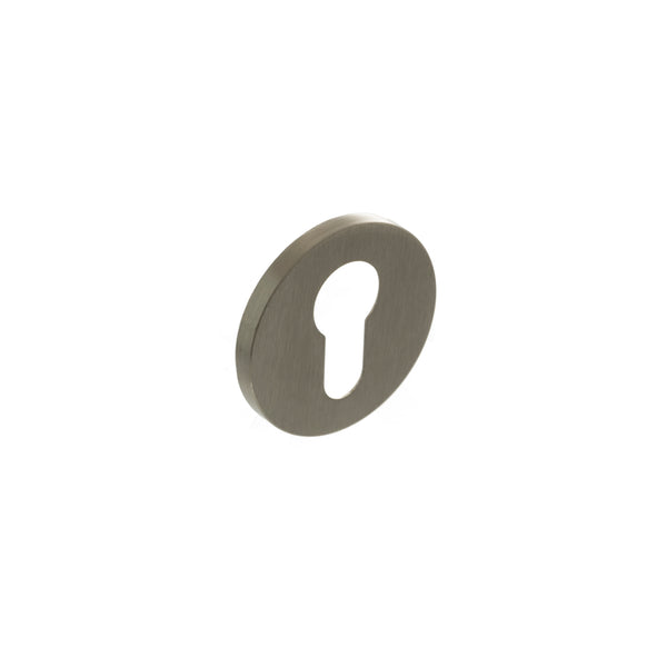 Millhouse Brass Euro Escutcheons on 5mm Slimline Round Rose by Atlantic Hardware