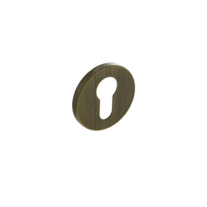 Millhouse Brass Euro Escutcheons on 5mm Slimline Round Rose - Yester Bronze by Atlantic Hardware