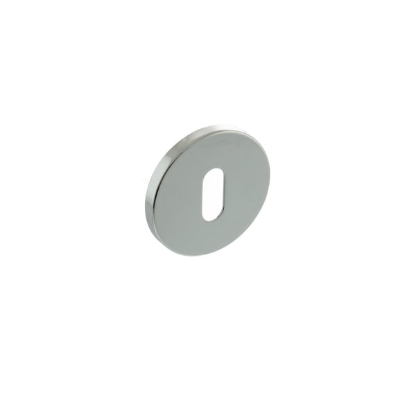Millhouse Brass Key Escutcheons on 5mm Slimline Round Rose by Atlantic Hardware