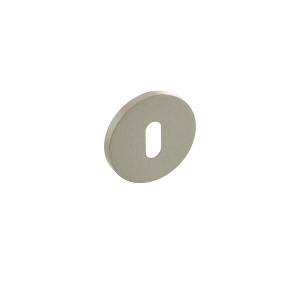 Millhouse Brass Key Escutcheons on 5mm Slimline Round Rose by Atlantic Hardware