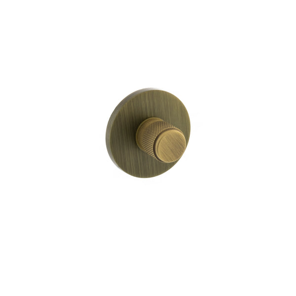 Millhouse Brass Knurled WC Turn and Release on 5mm Slimline Round Rose - Yester Bronze by Atlantic Hardware