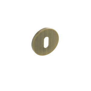 Millhouse Brass Key Escutcheons on 5mm Slimline Round Rose - Yester Bronze by Atlantic Hardware