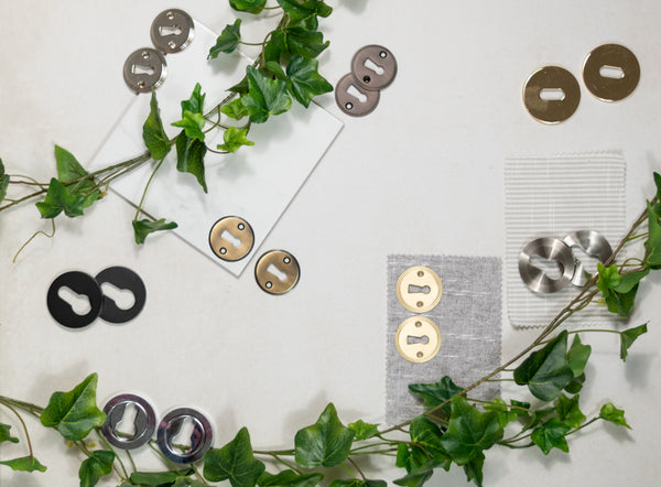 Millhouse Brass Key Escutcheons on Round Rose - additional image