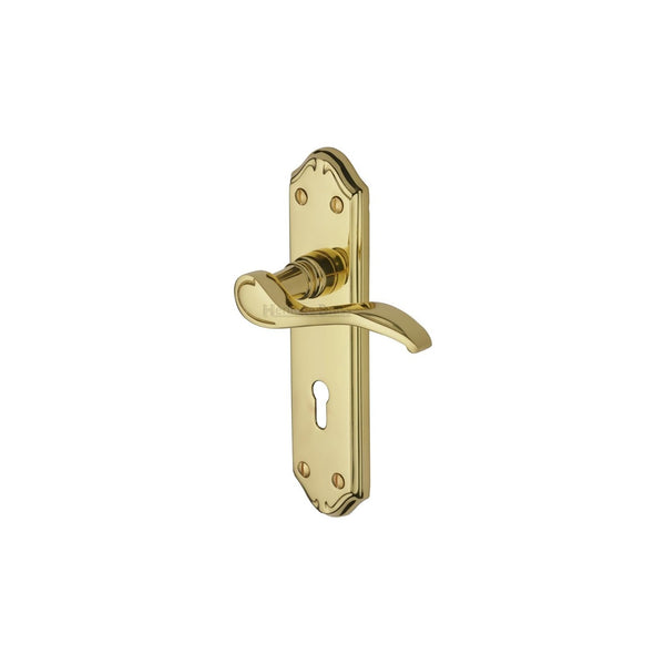 Verona Small Door Handle on Plate by M Marcus - Heritage Brass