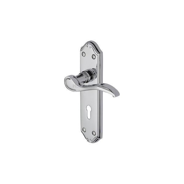 Verona Small Door Handle on Plate by M Marcus - Heritage Brass