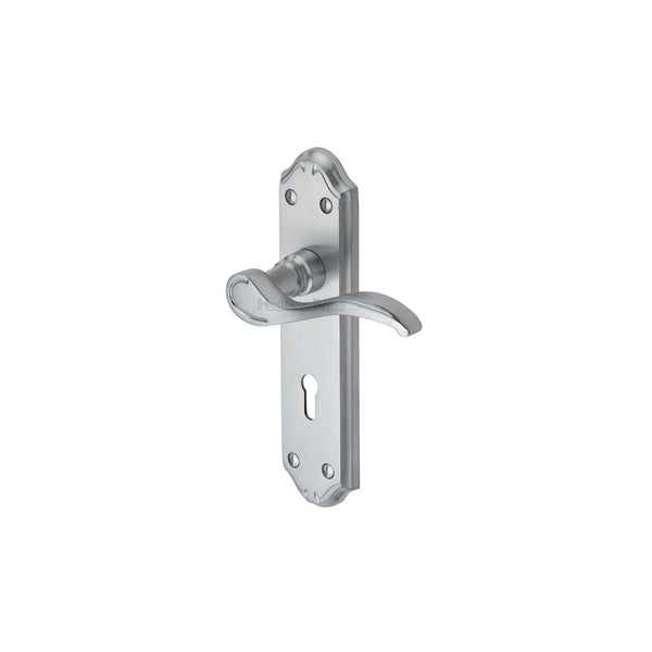Verona Small Door Handle on Plate by M Marcus - Heritage Brass