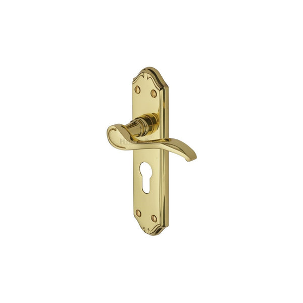 Verona Small Door Handle on Plate by M Marcus - Heritage Brass