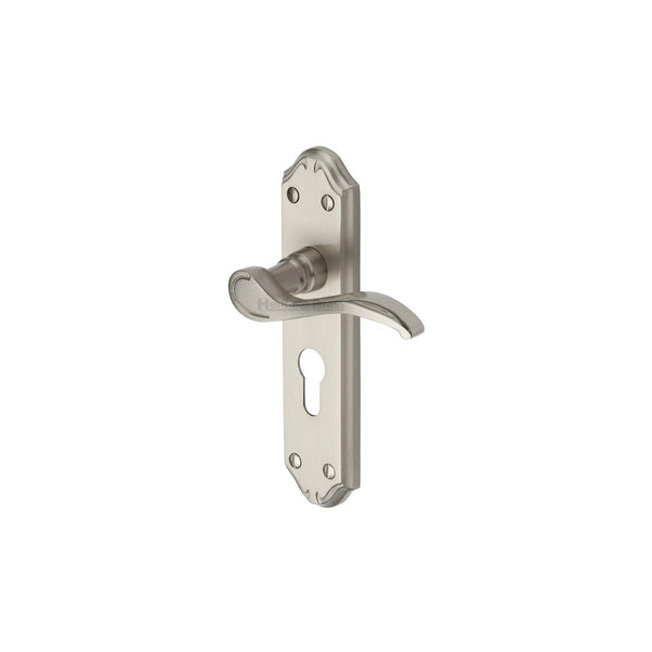 Verona Small Door Handle on Plate by M Marcus - Heritage Brass
