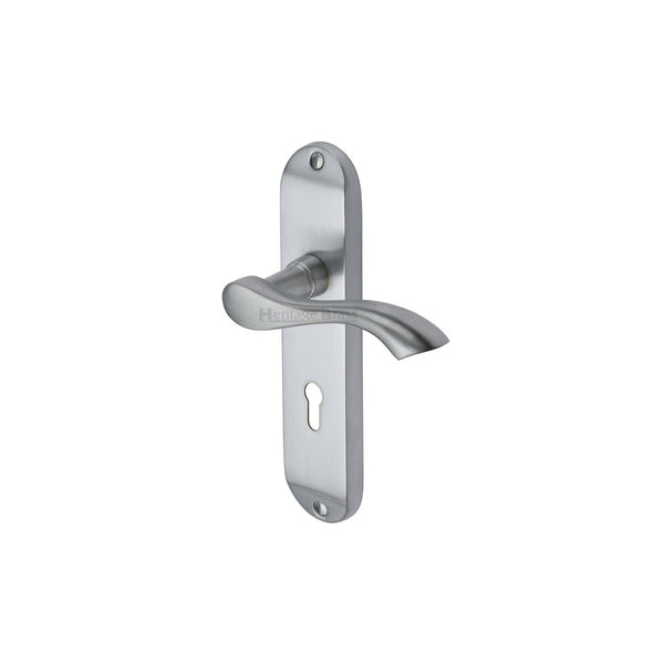 Algarve Door Handle on Plate by M Marcus - Heritage Brass