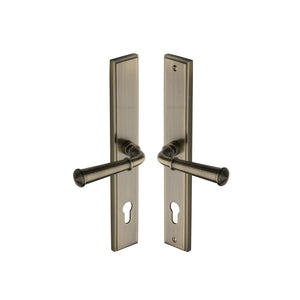 Colonial LH Door Handle on Plate by M Marcus - Heritage Brass
