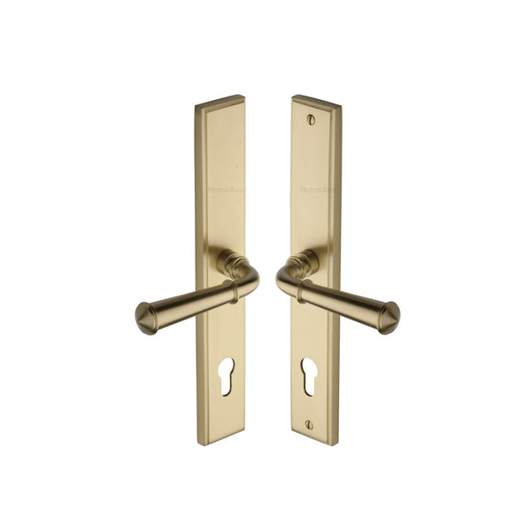 Colonial LH Door Handle on Plate by M Marcus - Heritage Brass