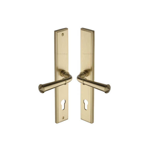 Colonial RH Door Handle on Plate by M Marcus - Heritage Brass