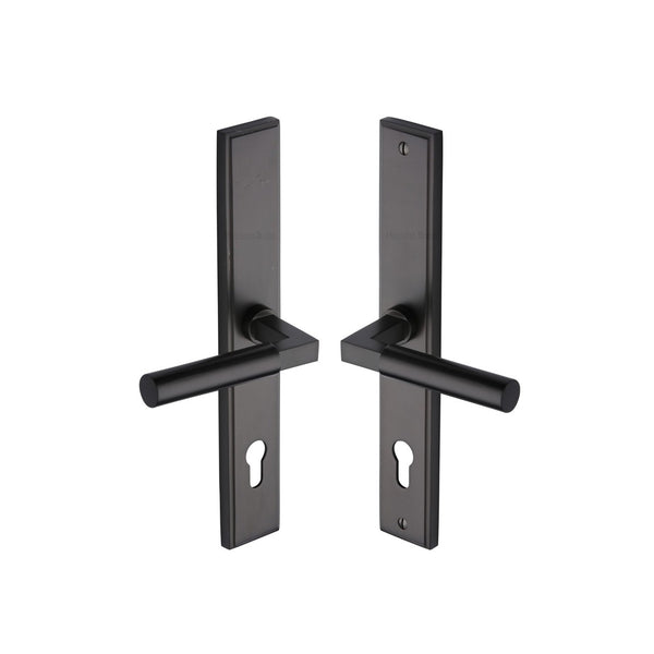 Bauhaus LH Door Handle on Plate by M Marcus - Heritage Brass